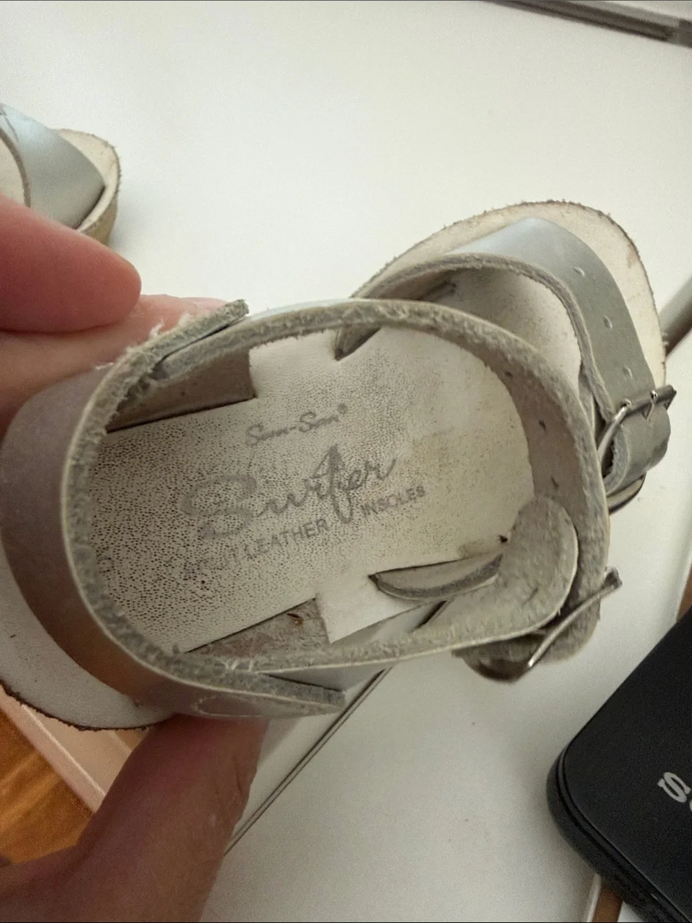 Sun-San Surfer Children's Shiny Silver Double-Buckle Sandals